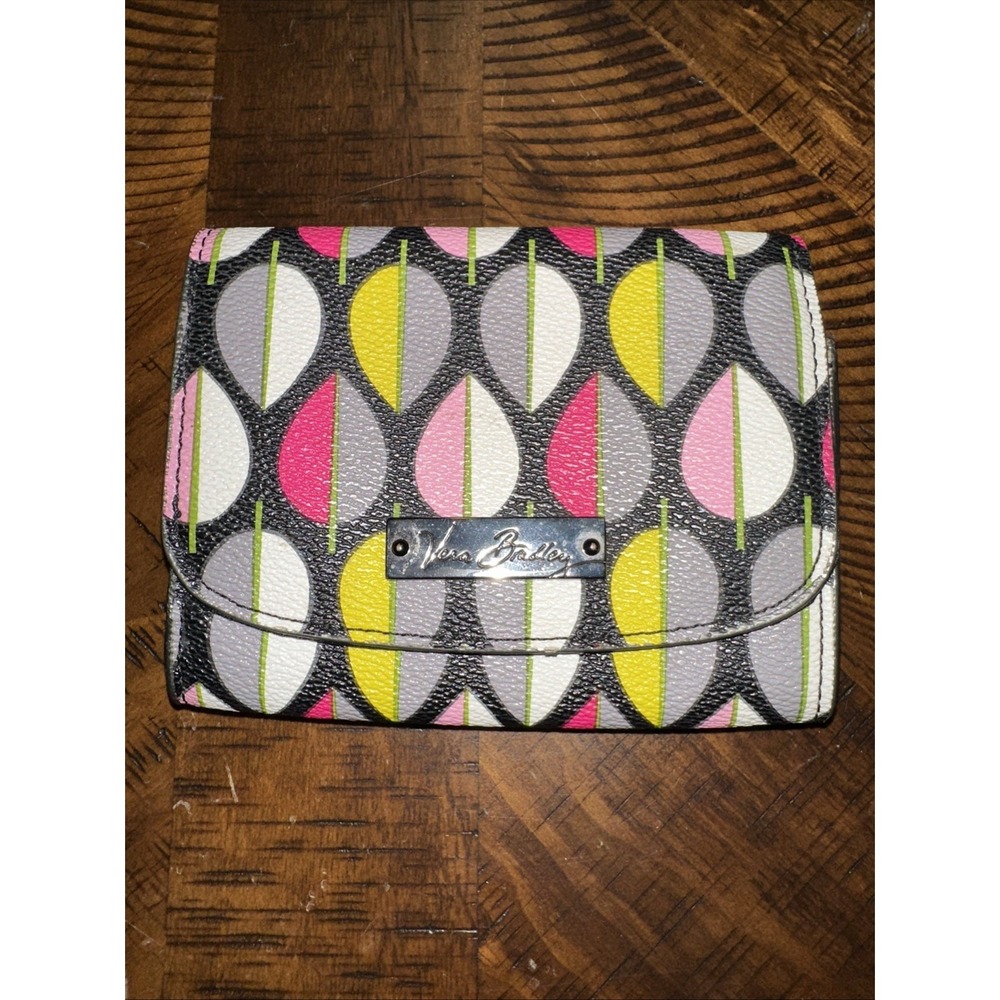 VERA‎ BRADLEY Multicolor "Moon Drops" Faux Leather Wallet